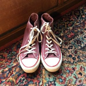 Maroon Converse High Tops